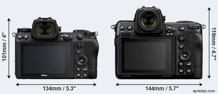 Comparison Z7 II or Z8 rear