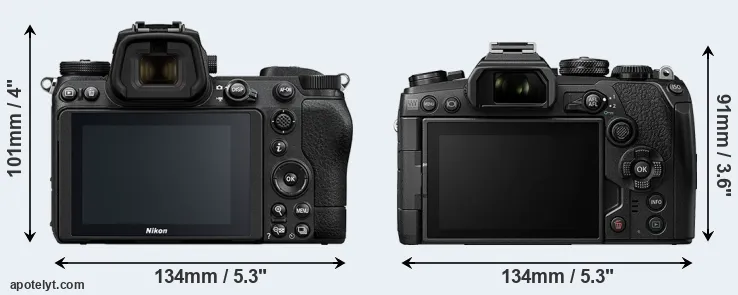 Comparison Z7 II or E-M1 III rear