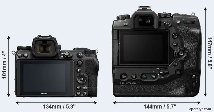 Comparison Z7 II or E-M1X rear