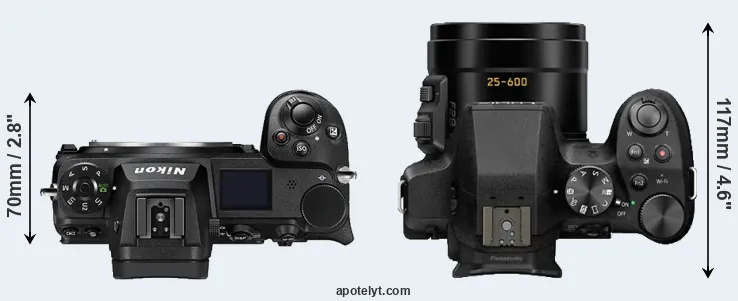 Compare Z7 II versus FZ300 top