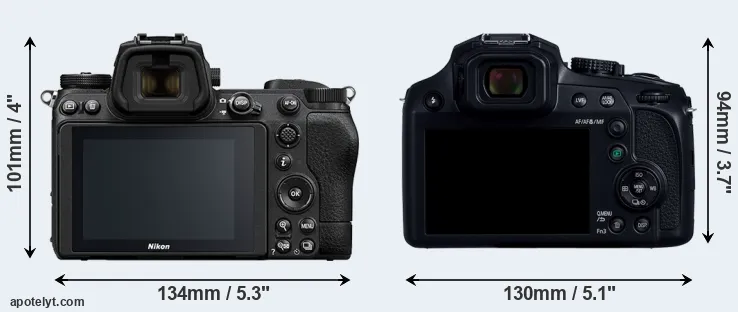 Comparison Z7 II or FZ80D rear