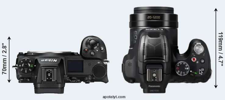 Compare Z7 II versus FZ80D top