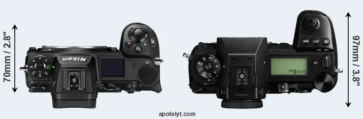 Compare Z7 II versus S1 top