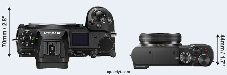 Compare Z7 II versus TZ100 top