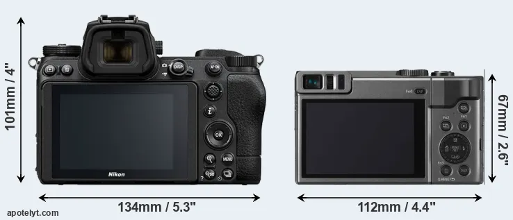 Comparison Z7 II or ZS70 rear