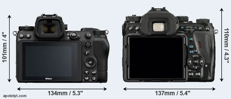 Comparison Z7 II or K-1 rear