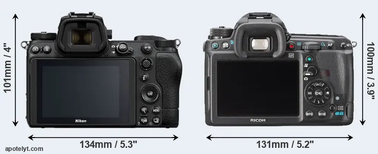Comparison Z7 II or K-3 rear