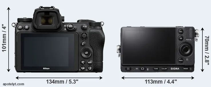 Comparison Z7 II or fp L rear