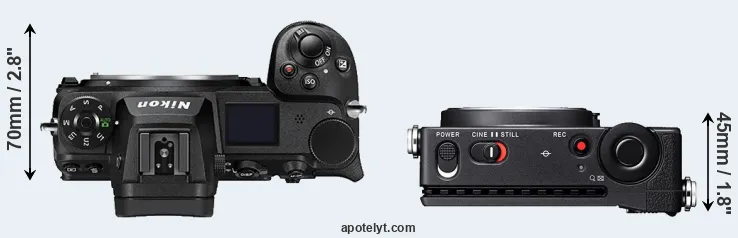 Compare Z7 II versus fp L top