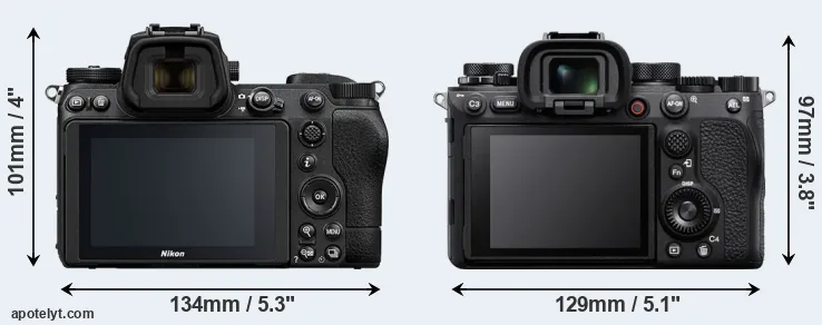 Comparison Z7 II or A1 rear