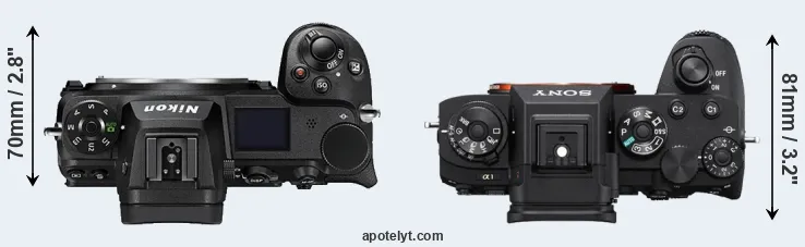 Compare Z7 II versus A1 top