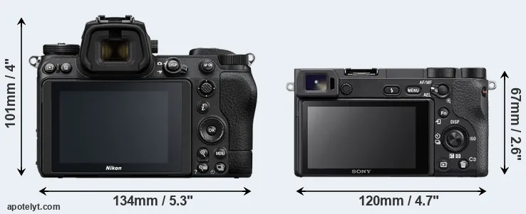 Comparison Z7 II or A6500 rear