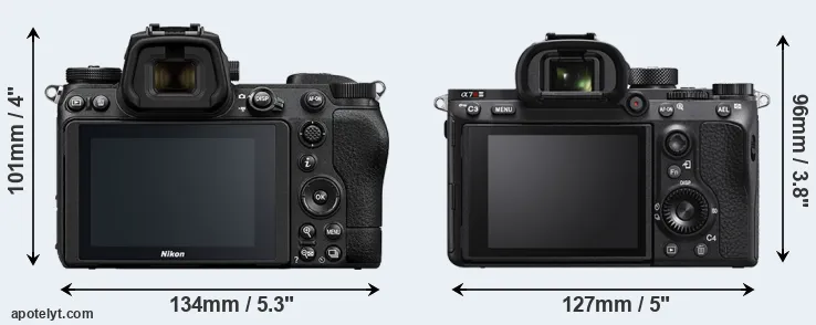 Comparison Z7 II or A7R IIIA rear