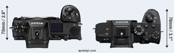 Compare Z7 II versus A7R IVA top