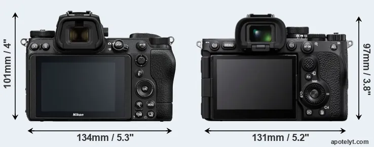 Comparison Z7 II or A7R V rear