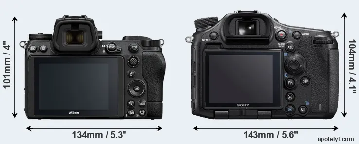 Comparison Z7 II or A99 II rear