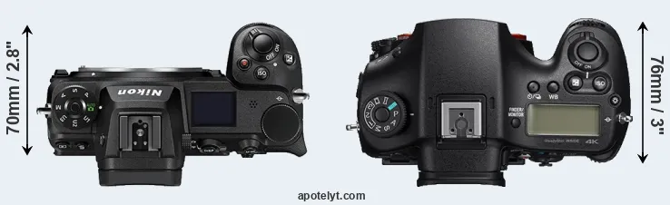 Compare Z7 II versus A99 II top