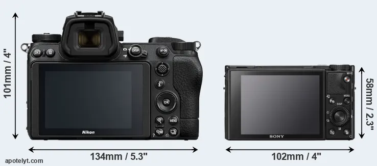 Comparison Z7 II or RX100 VII rear