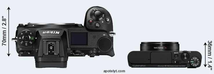 Compare Z7 II versus WX800 top