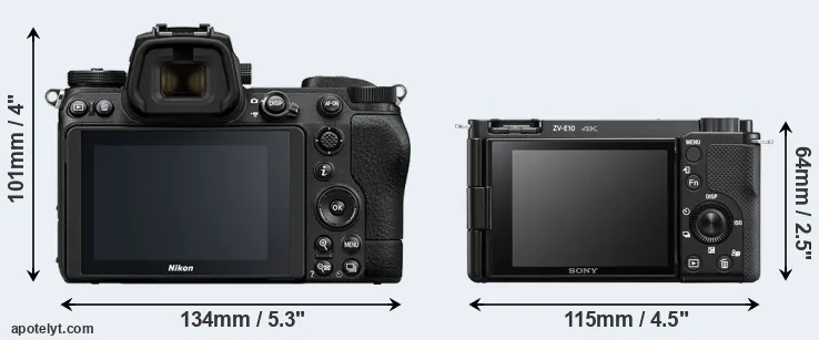 Comparison Z7 II or ZV-E10 rear