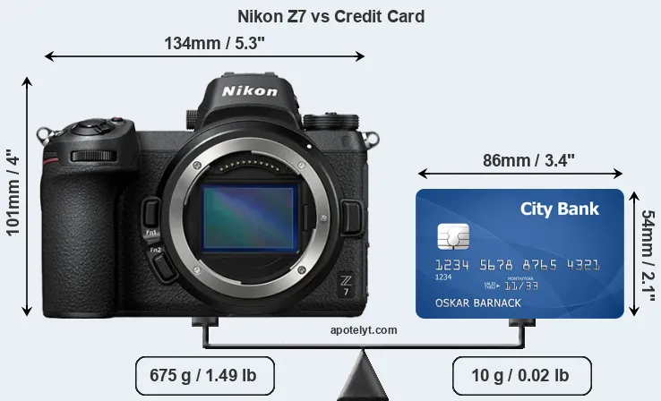 Nikon Z7 vs credit card front