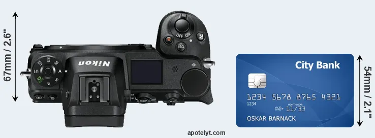 Z7 versus credit card top view