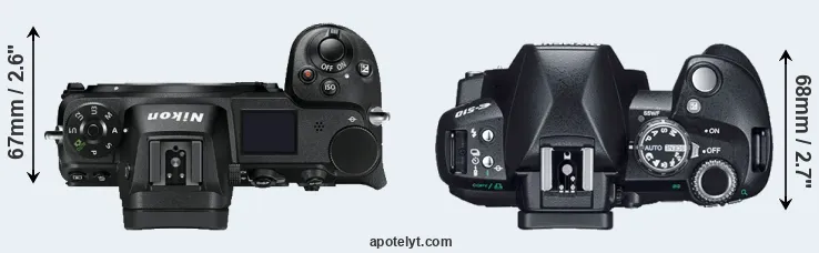 Compare Z7 versus E-510 top