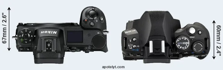 Compare Z7 versus E-620 top
