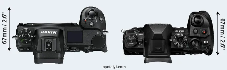 Compare Z7 versus E-M1 II top