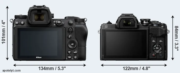 Comparison Z7 or E-M10 IV rear