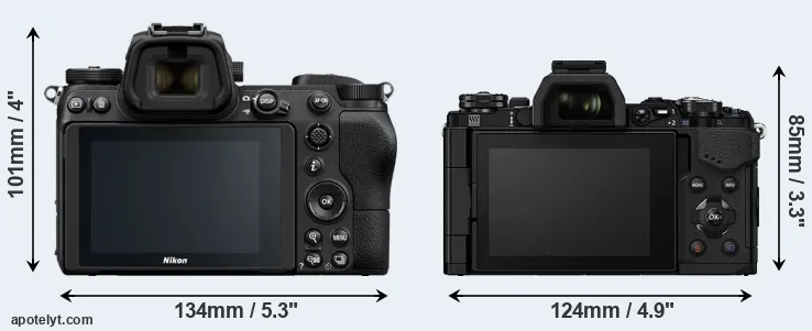 Comparison Z7 or E-M5 II rear