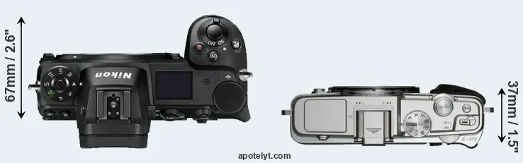 Compare Z7 versus E-P5 top