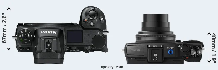 Compare Z7 versus XZ-2 top