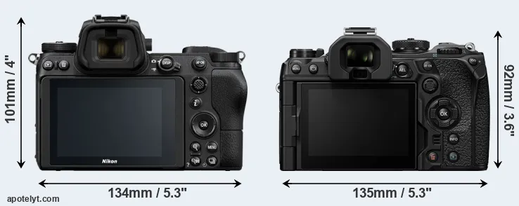 Comparison Z7 or OM-1 II rear