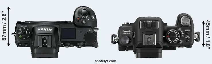 Compare Z7 versus GH1 top