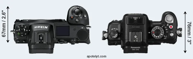 Compare Z7 versus GH2 top