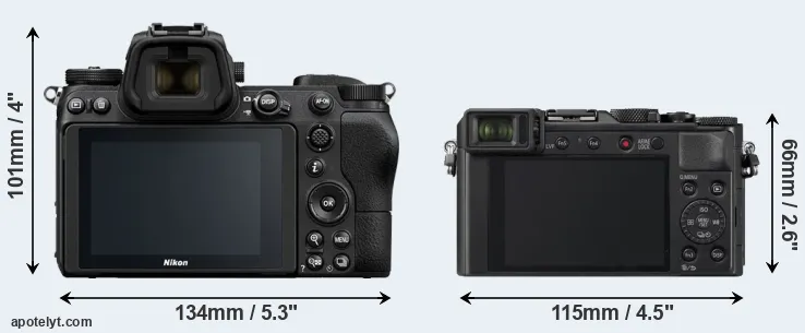Comparison Z7 or LX100 II rear