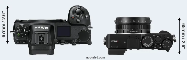 Compare Z7 versus LX100 II top