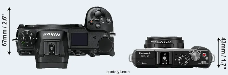 Compare Z7 versus LX5 top