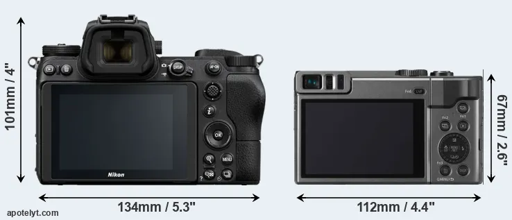 Comparison Z7 or TZ90 rear