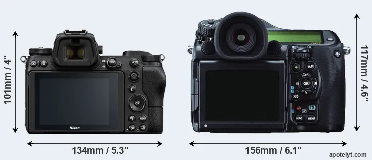 Comparison Z7 or 645Z rear