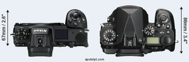 Compare Z7 versus K-1 II top