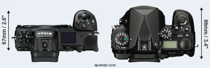 Compare Z7 versus K-1 top
