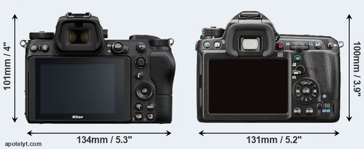 Comparison Z7 or K-3 II rear