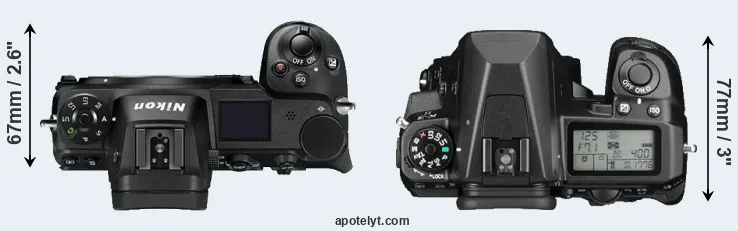Compare Z7 versus K-3 II top