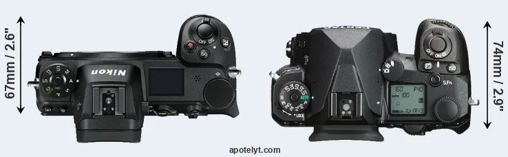 Compare Z7 versus K-3 III top