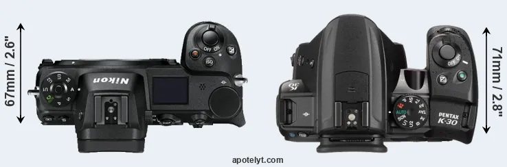 Compare Z7 versus K-30 top