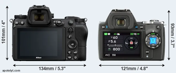 Comparison Z7 or K-S1 rear