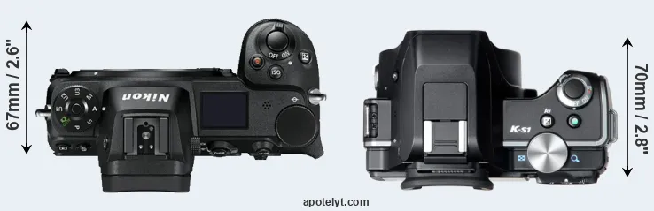 Compare Z7 versus K-S1 top