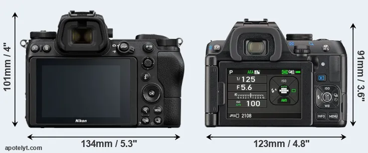 Comparison Z7 or K-S2 rear